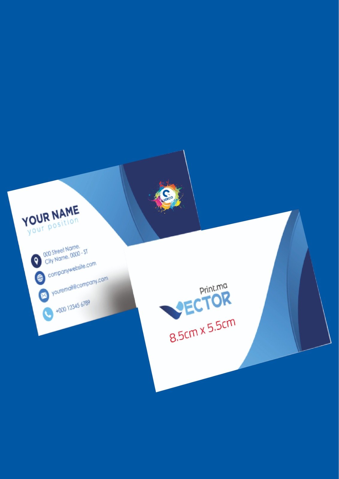 CARTE DE VISITE AVEC PELLICULAGE RECTO SIMPLE / RECTO VERSO 100PCS